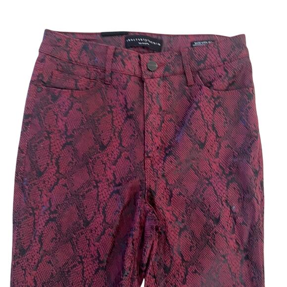 Sanctuary Denim Ankle Skinny Jeans Red Black Snake Coated Pants 27 Y2K Goth - Picture 3 of 12